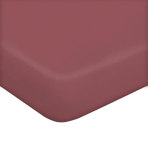 Homemania 12883 Bettlaken mit einfarbigen Ecken, Single, Solid Color – Spannbetttuch für das Bett – aus Baumwolle, Rosa, 90 x 195 cm von Homemania