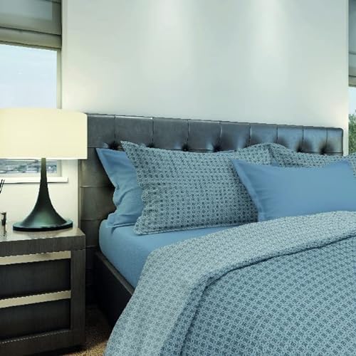 Homemania 13101 Bettwäsche Carl – Einzelbett – mit Spannbetttuch, Bettlaken und Kissenbezug – Blau, Grau aus Baumwolle – 150 x 280 cm von Homemania