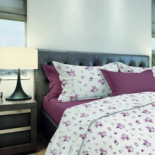 Homemania 13132 Bettwäsche Bouquet – Einzelbett – mit Spannbettlaken, Bettlaken und Kissenbezug – Mehrfarbig 150 x 280 cm, Baumwolle von Homemania