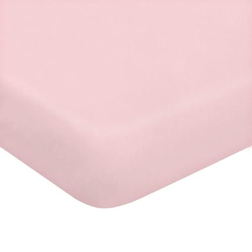 Homemania 13309 Bettlaken mit einfarbigen Ecken, Single, Solid Color – Spannbetttuch für das Bett – aus Baumwolle, Rosa, 90 x 195 cm von Homemania