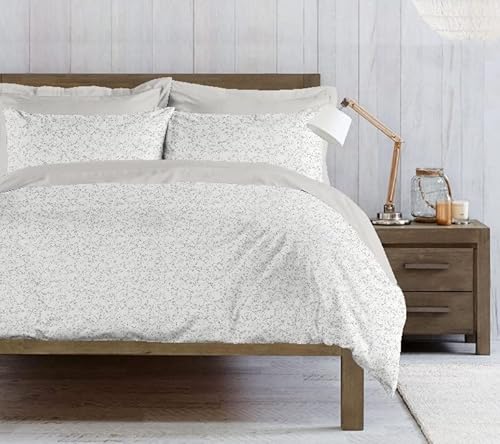 Homemania 13637 Mandy Set mit Bettbezug und Kissenbezug, 250 x 200 cm, Baumwolle, Weiß, Grau von Homemania