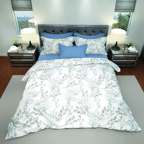 Homemania 13958 Bettwäsche Eukalypto – Einzelbett – mit Spannbetttuch, Bettlaken und Kissenbezug – mehrfarbige Baumwolle – 150 x 290 cm von Homemania