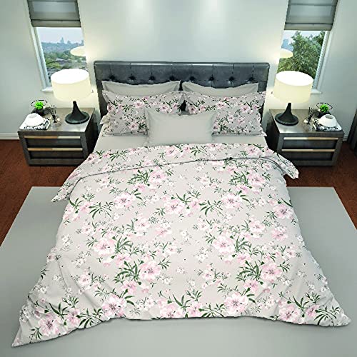 Homemania 13996 Cherry-Bettwäsche, Doppelbett, Spannbettlaken, Kissenbezug, mehrfarbiges Baumwollgewebe, 240 x 290 cm, Baumwolle von Homemania