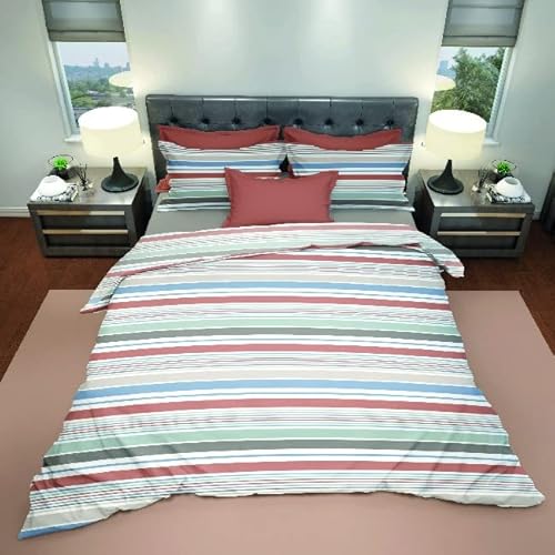 Homemania 14016 Lucas – Doppelbett – mit Spannbetttuch, Bettlaken und Kissenbezug – mehrfarbige Baumwolle, 240 x 290 cm von Homemania