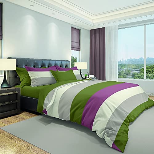 Homemania 14122 Bettwäsche-Set aus Jude – Geometrisches Doppelbett – Bettbezug und Kissenbezug – Mehrfarbig – 250 x 200 cm, Baumwolle von Homemania