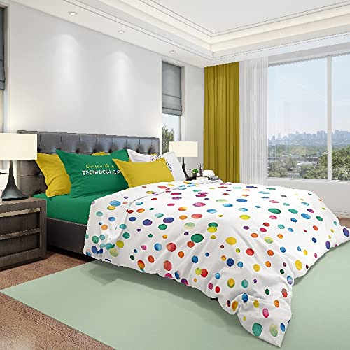 Homemania 14306 Bettbezug Technicolor – Doppelbett – mit Spannbetttuch, Bettlaken und Kissenbezug – mehrfarbige Baumwolle, 240 x 280 cm von Homemania