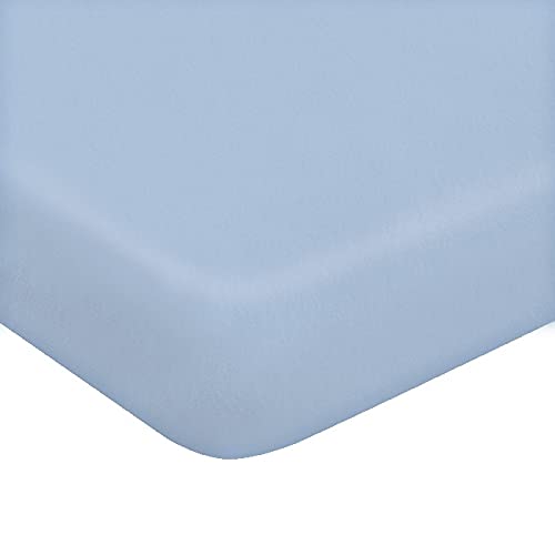 Homemania 14429 Bettlaken mit einfarbigen Ecken, Single, Solid Color – Spannbetttuch für das Bett – Hellblau aus Baumwolle, 90 x 200 cm von Homemania