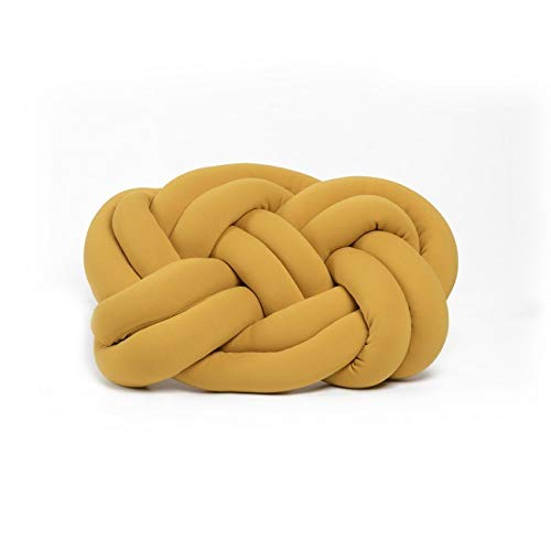 Homemania 40Y-5 Dekokissen Cloud Knot, Senf aus Baumwolle, 40 x 5 x 32 cm von Homemania