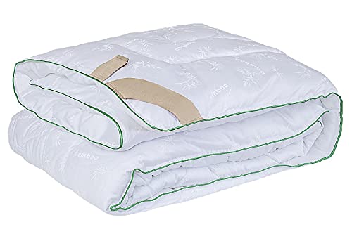 Homemania Bed Steppdecke für Doppelbett, Weiß/Grün, aus Bambus, Silikon, 190 x 215 cm, 190 x 215 cm von Homemania