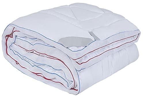 Homemania Bed Steppdecke für Einzelbett, Weiß/Rot/Blau aus Mikrofaser, Baumwolle, Silikon, 155 x 215 cm, 155 x 215 cm von Homemania