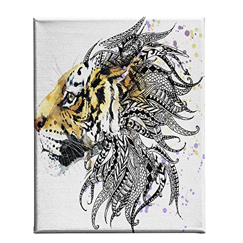 Homemania Bild Feline – Tiere – für Wohnzimmer, Schlafzimmer – Mehrfarbig aus Polyester, Holz, 45 x 3 x 70 cm – HM20KNV45x70-69 von Homemania