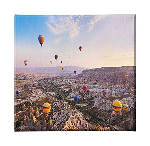 Homemania Bild Luftballons Natur und Landschaften für Wohnzimmer, Schlafzimmer, mehrfarbig, 60 x 3 x 60 cm, -HM20KNV60 x 60 – 22, Polyester, Holz von Homemania