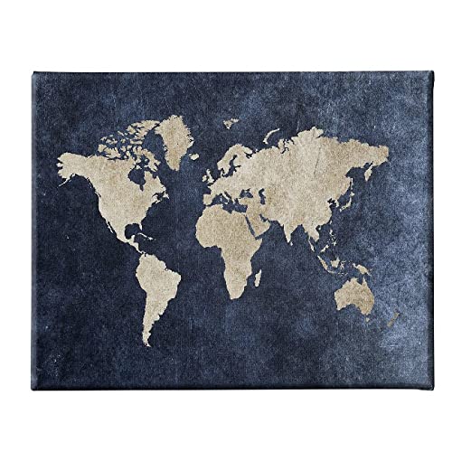 Homemania Bild Weltkarte – Plan – für Wohnzimmer, Schlafzimmer – Mehrfarbig aus Polyester, Holz, 45 x 3 x 70 cm – HM20KNV45x70-76 von Homemania