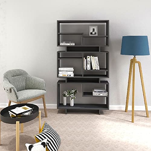 Homemania Bücherregal, violett, mit Regalböden, Wohnzimmer, Anthrazit, aus Spanplatte, Melamin, 90 x 22 x 163,2 cm Homemania Bücherregal, violett, mit Regalböden, Wohnzimmer, Anthrazit, aus Spanplatte, Melamin, 90 x 22 x 163,2 cm von Homemania