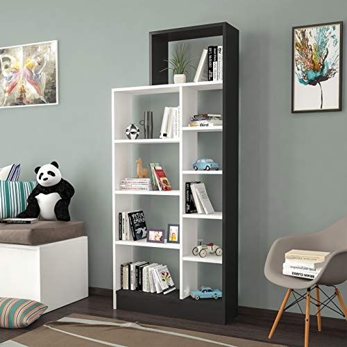 Homemania Bücherregal Zerre, Holz, schwarz-weiß, 75,4 x 22 x 170,8 cm Homemania Bücherregal Zerre, Holz, schwarz-weiß, 75,4 x 22 x 170,8 cm von Homemania