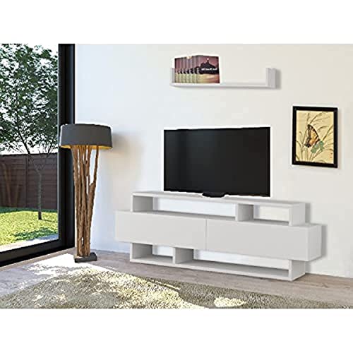 Homemania Decortie by TV-Schrank Rela, Weiß/Weiß von Homemania