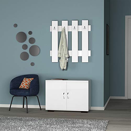 Homemania Eingangshaus Fulya, Holz, weiß, 72 x 35 x 57 cm - 72 x 4 x 72 cm Homemania Eingangshaus Fulya, Holz, weiß, 72 x 35 x 57 cm - 72 x 4 x 72 cm von Homemania
