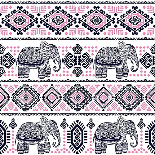 Homemania Elephant Life-geometrische Dekoration für Haus, Eingangsmatte, rutschfest, für Flur, Küche, Schlafzimmer, Wohnzimmer, Mehrfarbig aus Polyester, Baumwolle, 80 x 200 cm von Homemania