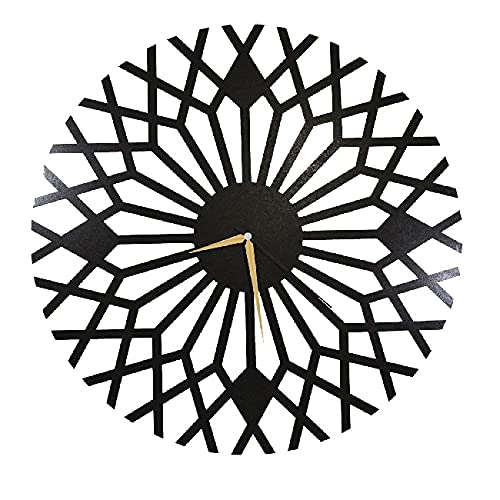 Homemania Geometrische Wanduhr, Metall, Schwarz, 50 x 0,15 x 50 cm, 50 x 0,15 x 50 cm von Homemania