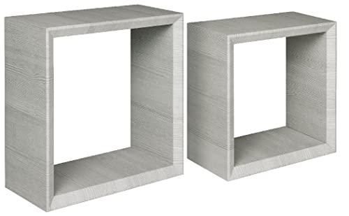 Homemania Ginevra Wandregal, Wohnzimmer, Schlafzimmer, Büro, MDF, Eiche, Grau, 35 x 35 x 15,5/30 x 30 x 15,5 cm, 35 X 35 X 15.5/30 X 30 X 15.5 Homemania Ginevra Wandregal, Wohnzimmer, Schlafzimmer, Büro, MDF, Eiche, Grau, 35 x 35 x 15,5/30 x 30 x 15,5 cm, 35 X 35 X 15.5/30 X 30 X 15.5 von Homemania