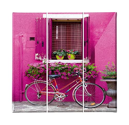 Homemania HM203PKNV-43 Fensterbild, 3-teilig, für Wohnzimmer, Schlafzimmer, Mehrfarbig, Polyester, Holz, 69 x 3 x 50 cm von Homemania