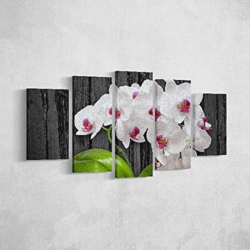 Homemania HM205PKNV-194 Blumengemälde, 5-teilig, Natur, für Wohnzimmer, Raum, Mehrfarbig, Polyester, Holz, 100 x 3 x 60 cm Homemania HM205PKNV-194 Blumengemälde, 5-teilig, Natur, für Wohnzimmer, Raum, Mehrfarbig, Polyester, Holz, 100 x 3 x 60 cm von Homemania