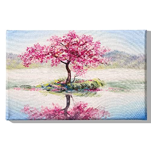 Homemania HM20KNV45x70-250 Bild Baum Landschaft Wohnzimmer Schlafzimmer Mehrfarbig Polyester Holz 45 x 3 x 70 cm von Homemania