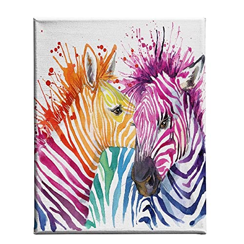 Homemania HM20KNV45x70-31 Zebra-Bild für Wohnzimmer, Schlafzimmer, Mehrfarbig, Polyester, Holz, 45 x 3 x 70 cm von Homemania