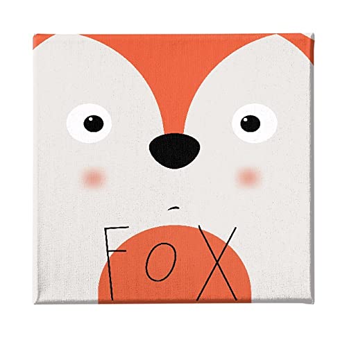 Homemania HM20KNV60x60-131 Bild Fox – Kinder – für Wohnzimmer, Schlafzimmer, Mehrfarbig, Polyester, Holz, 60 x 3 x 60 cm von Homemania