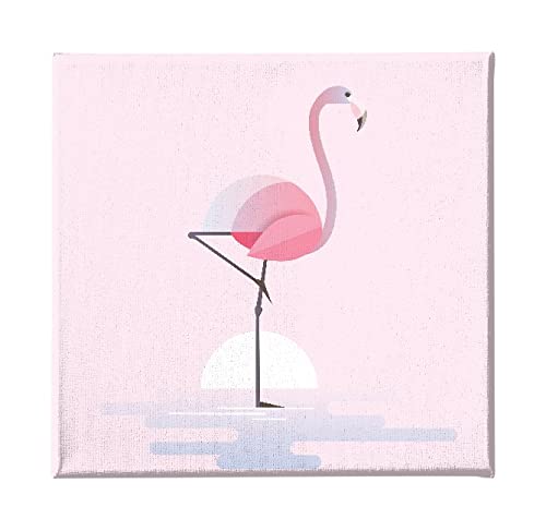 Homemania HM20KNV60x60-155 Flamingo-Tafel mit Tieren, für Wohnzimmer, Schlafzimmer, Mehrfarbig, Polyester, Holz, 60 x 3 x 60 cm von Homemania
