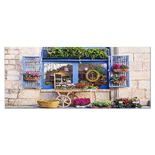 Homemania HM20KNV70x100-51 Fensterbild für Wohnzimmer, Schlafzimmer, Mehrfarbig, Polyester, Holz, 70 x 3 x 100 cm von Homemania