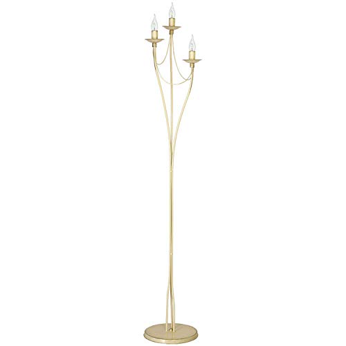 Homemania HOMAX_4067 Stehleuchte Liliumper für Innenräume, Fußboden, cremefarben aus Metall, 30 x 30 x 164 cm von Homemania