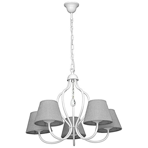 Homemania HOMAX_4367 Hängeleuchte Antares weiß aus Metall, Stoff, 53 x 53 x 75 cm Homemania HOMAX_4367 Hängeleuchte Antares weiß aus Metall, Stoff, 53 x 53 x 75 cm von Homemania