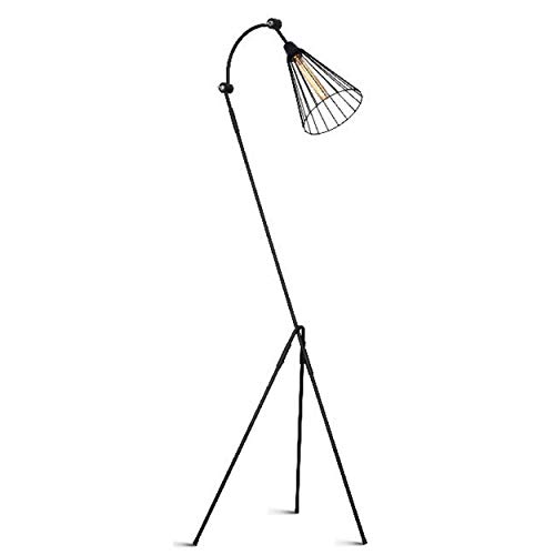 Homemania HOMAX_4646 Stehlampe Leonisper für Innenräume, Fußboden, schwarz Metall, 55 x 52 x 163 cm von Homemania