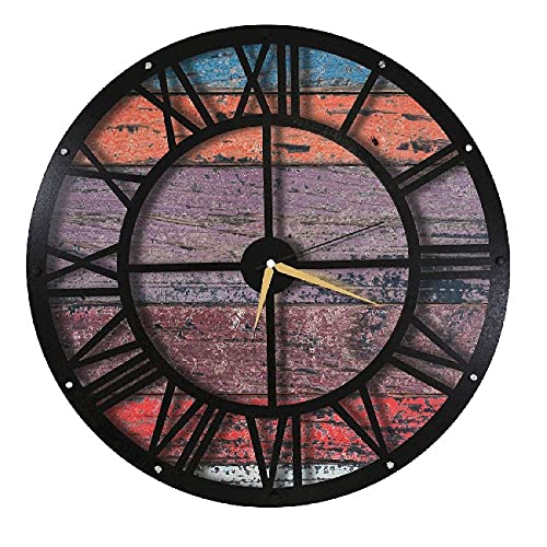 Homemania HOMESRV137 Wanduhr - Wandkunst für Wohnzimmer, Schlafzimmer, Küche - Mehrfarbig in Metall, MDF, 50 x 0,15 x 50 cm von Homemania