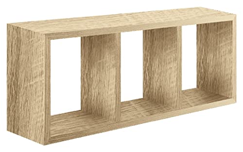 Homemania HOMSAN_019 Tristano Wandregal, Schlafzimmer, Büro-MDF, Eiche, 70 x 30 x 15,5 cm von Homemania