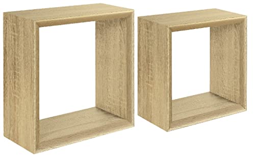 Homemania HOMSAN_129 Ginevra Wanddekoration, Schlafzimmer, Büro-MDF, Eiche, 35 x 35 x 15,5/30 x 30 x 15,5 cm Homemania HOMSAN_129 Ginevra Wanddekoration, Schlafzimmer, Büro-MDF, Eiche, 35 x 35 x 15,5/30 x 30 x 15,5 cm von Homemania