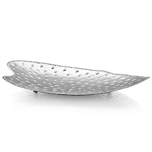 Homemania Marien-Stück – Obstschale, Obstständer – Küche – Silber aus Metall, 43 x 27 x 5 cm von Homemania