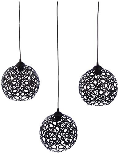 Homemania Pendelleuchte Seljuk, schwarz, Metall, 100 x 25 x 115 cm, 3 x E27, Max 100W von Homemania