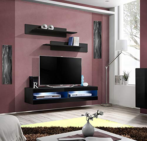 Homemania TV-Schrank, Spanplatte, MDF, Schwarz, 160 x 40 x 30 cm von Homemania