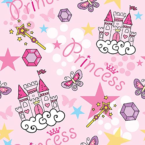 Homemania Teppich Bedruckt Pink Princess für Kinder, Hausdekoration, rutschfest, für Wohnzimmer, Schlafzimmer, Mehrfarbig aus Polyester, Baumwolle, 100 x 200 cm von Homemania