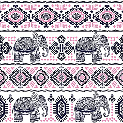 Homemania Teppich mit Elefanten-Motiv, geometrisch, rutschfest, für Wohnzimmer, Schlafzimmer, Mehrfarbig aus Polyester, Baumwolle, 100 x 200 cm von Homemania