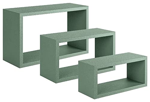 Homemania Trittico Wandregal für Wohnzimmer, Schlafzimmer, Büro, MDF, Grün, 45 x 27 x 15,5/40 x 22 x 15,5/35 x 17 x 15,5 cm Homemania Trittico Wandregal für Wohnzimmer, Schlafzimmer, Büro, MDF, Grün, 45 x 27 x 15,5/40 x 22 x 15,5/35 x 17 x 15,5 cm von Homemania