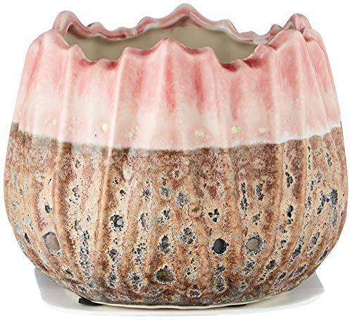 Homemania Dekorative Vase Flower, Deko-Ablage, Mehrfarbig, aus Steinzeug, 14,7 x 14,7 x 11,5 cm von Homemania