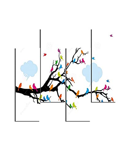 Homemania Wandbild, Baum 4-teilig, Kunst und Graffiti, für Wohnzimmer, Schlafzimmer, Mehrfarbig, 76 x 0,3 x 50 cm, -HM204PMDF204, MDF von Homemania
