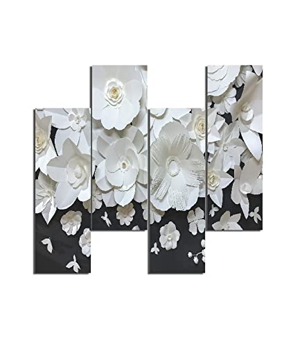 Homemania Wandbild, Motiv: Blumen, 4 Stück, für Wohnzimmer, Schlafzimmer, mehrfarbig, 76 x 0,3 x 50 cm, -HM204PMDF9, MDF von Homemania