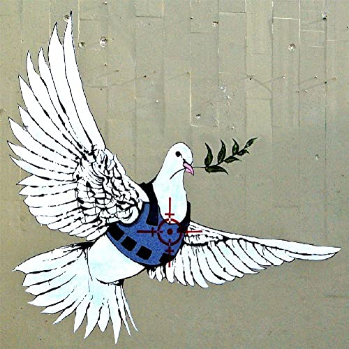 Homemania Wandbild, inspiriert von Autors Banksy Dove, Wandkunst, bedruckt, digital, Rahmen, mehrfarbig, Holz, Baumwolle, 60 x 60 x 3 cm Homemania Wandbild, inspiriert von Autors Banksy Dove, Wandkunst, bedruckt, digital, Rahmen, mehrfarbig, Holz, Baumwolle, 60 x 60 x 3 cm von Homemania