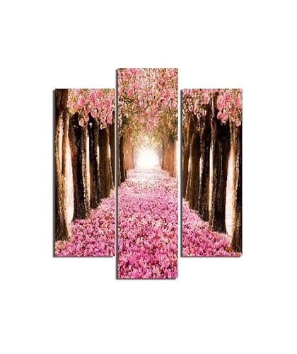 Homemania Wandbild Avenue mit Bäumen, 3 Stück, Natur und Landschaften pro Wohnzimmer, Schlafzimmer, Mehrfarbig, 57 x 0,3 x 60 cm, -HM203MDF94, MDF von Homemania