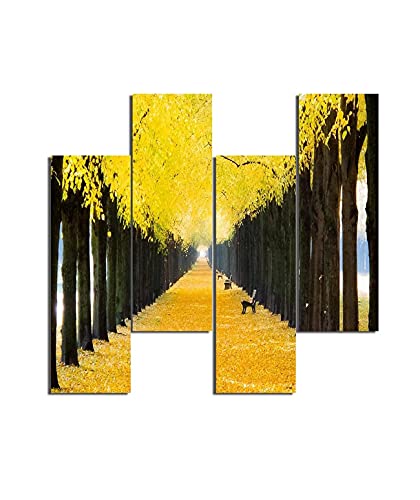 Homemania Wandbild Avenue mit Bäumen, 4 Stück, Natur und Landschaften pro Wohnzimmer, mehrfarbig, 76 x 0,3 x 50 cm, -HM204PMDF44, MDF von Homemania