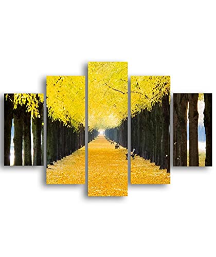 Homemania Wandbild Avenue mit Bäumen, 5 Stück, Natur und Landschaften pro Wohnzimmer, mehrfarbig, 95 x 0,3 x 60 cm, -HM205MDF154, MDF von Homemania